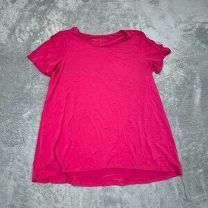 Susan Graver Womens Modern Essentials Pink T-Shirt Size M a0559